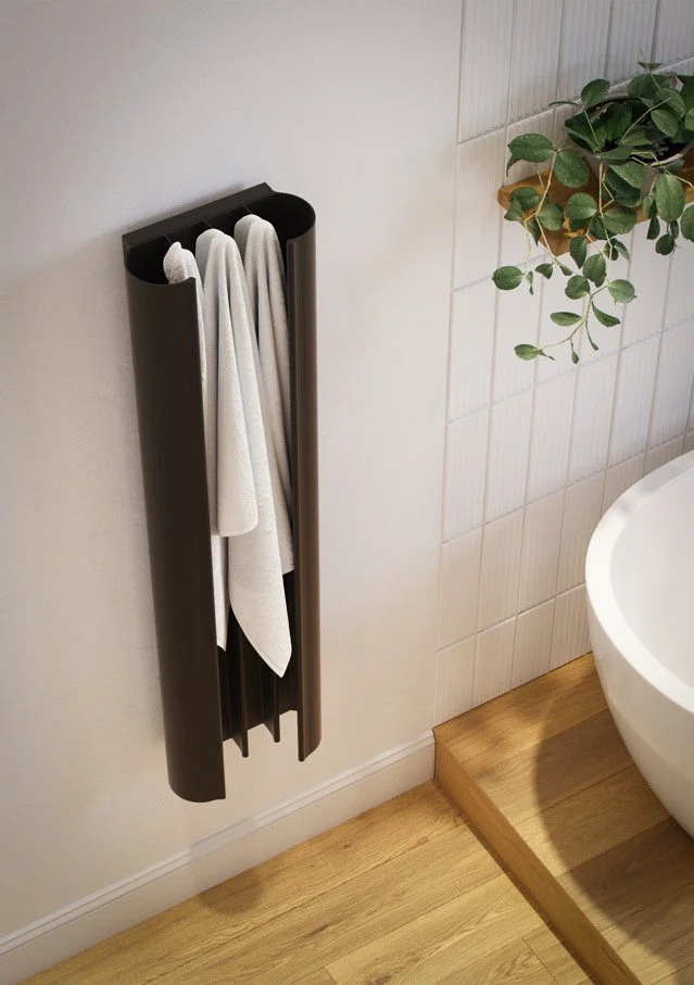 Explore our latest innovative electric towel rail The Loop Designer Electric rail Towel rail Eskimo Design